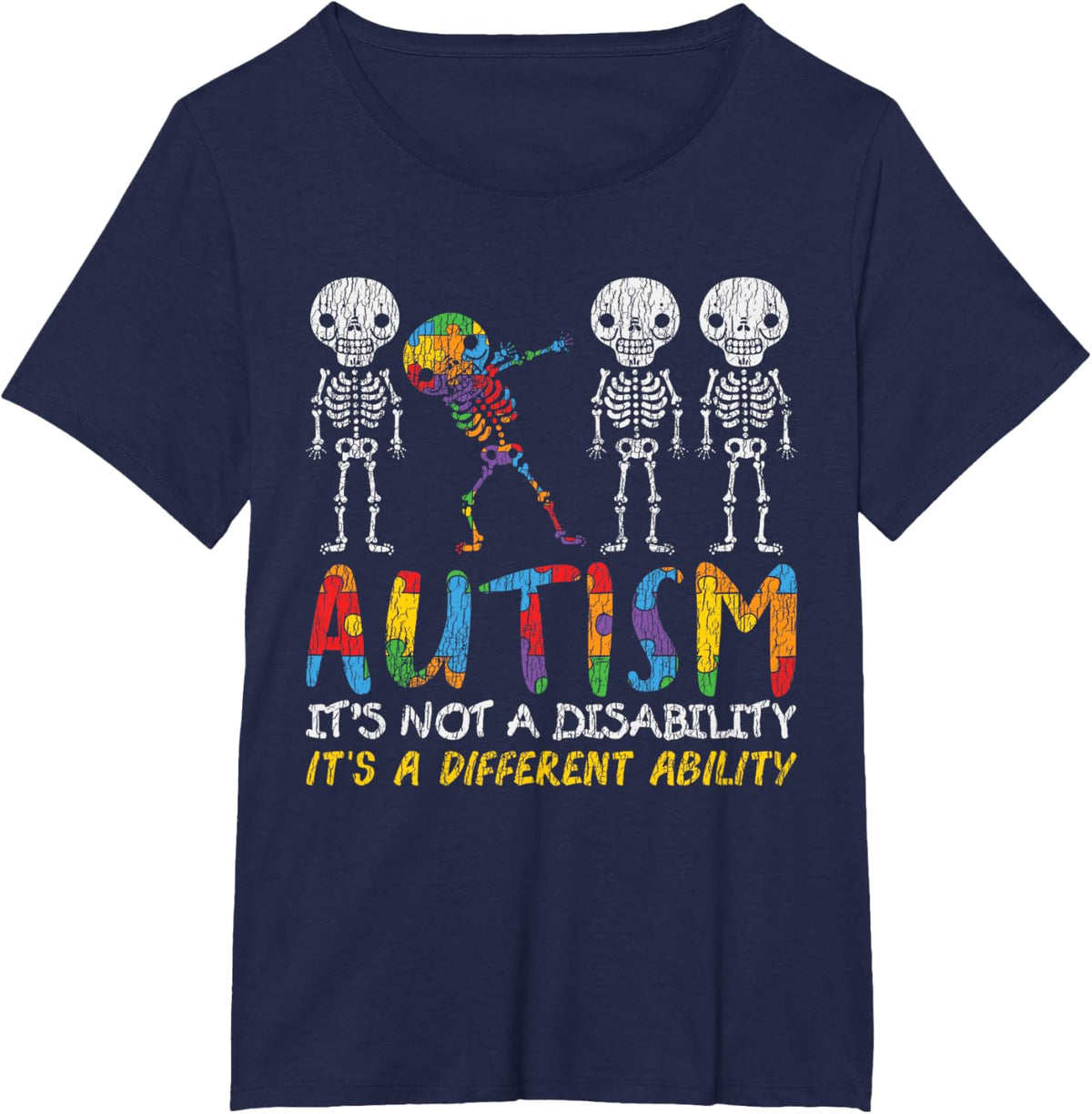 Autism Awerness - Skeleton Dabbing Autistic Kids Awareness