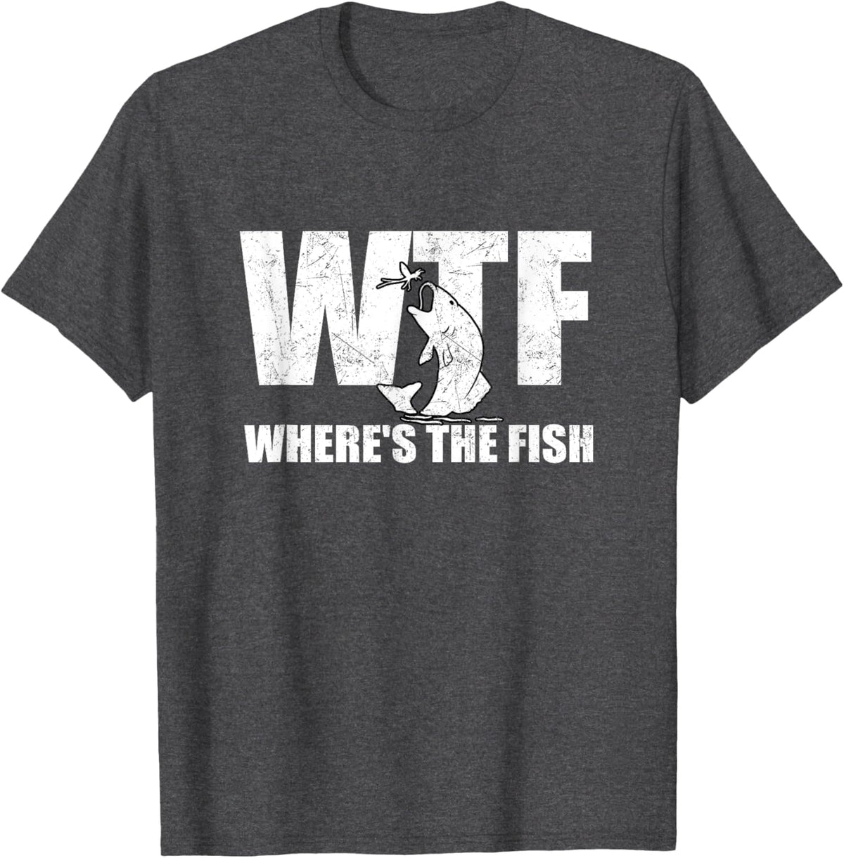 WTF Where's The Fish Men's Funny Fishing Gifts Fathers Day
