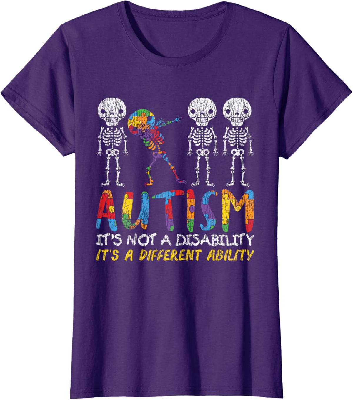 Autism Awerness - Skeleton Dabbing Autistic Kids Awareness